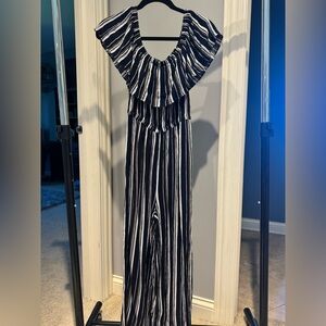 Soprano Monochrome Striped Jumpsuit / Romper